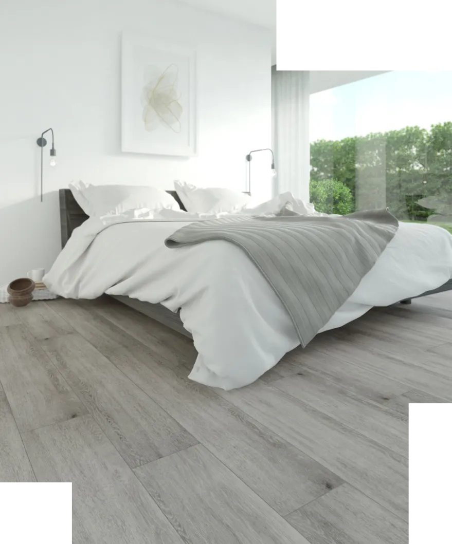 Tyles keramische slaapkamertegels grijs houtlook parket modern