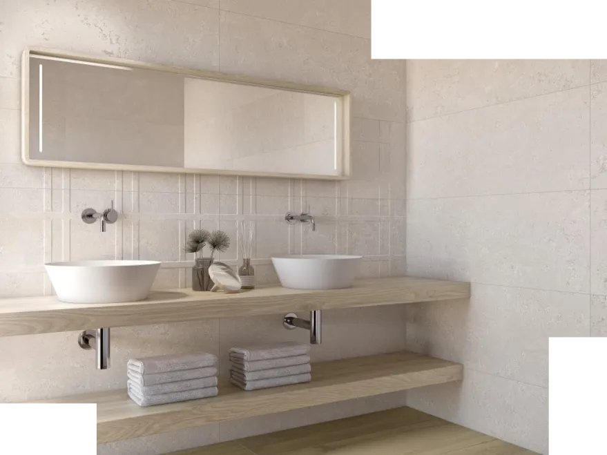 Keramische wandtegels muur badkamer