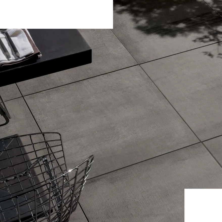 Tyles keramische terrastegels buitentegels donkergrijs groot formaat betonlook
