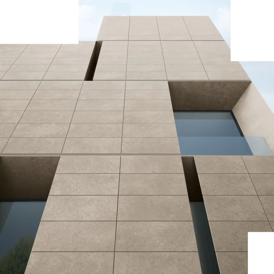 Tyles keramische gevelstenen groot formaat beige bruin