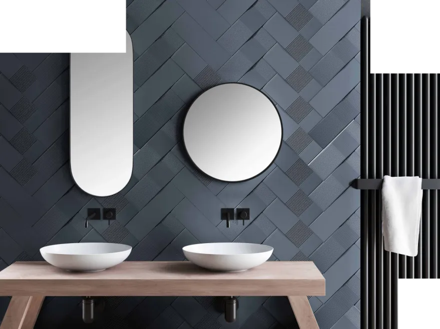 Tyles keramische wand badkamertegels blauwgrijs