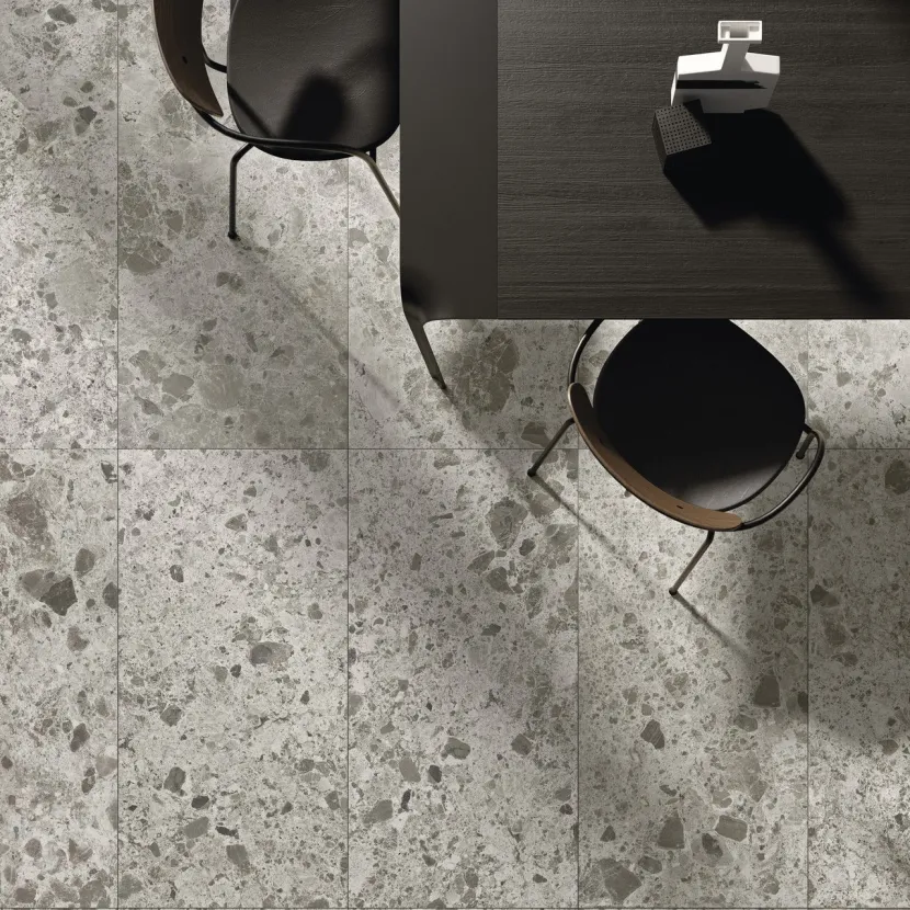 Tyles keramische tegels natuursteen look woonkamer grijs